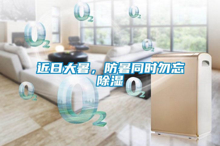 近日大暑，防暑同時勿忘除濕