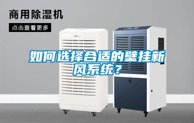如何選擇合適的壁掛新風系統？