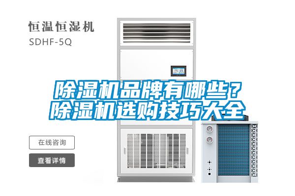 除濕機品牌有哪些？除濕機選購技巧大全